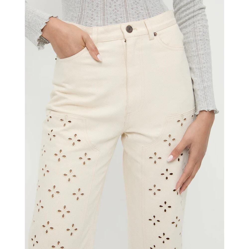 Loeffler Randall Demi Embroidered Pant Natural - Picture 2 of 9